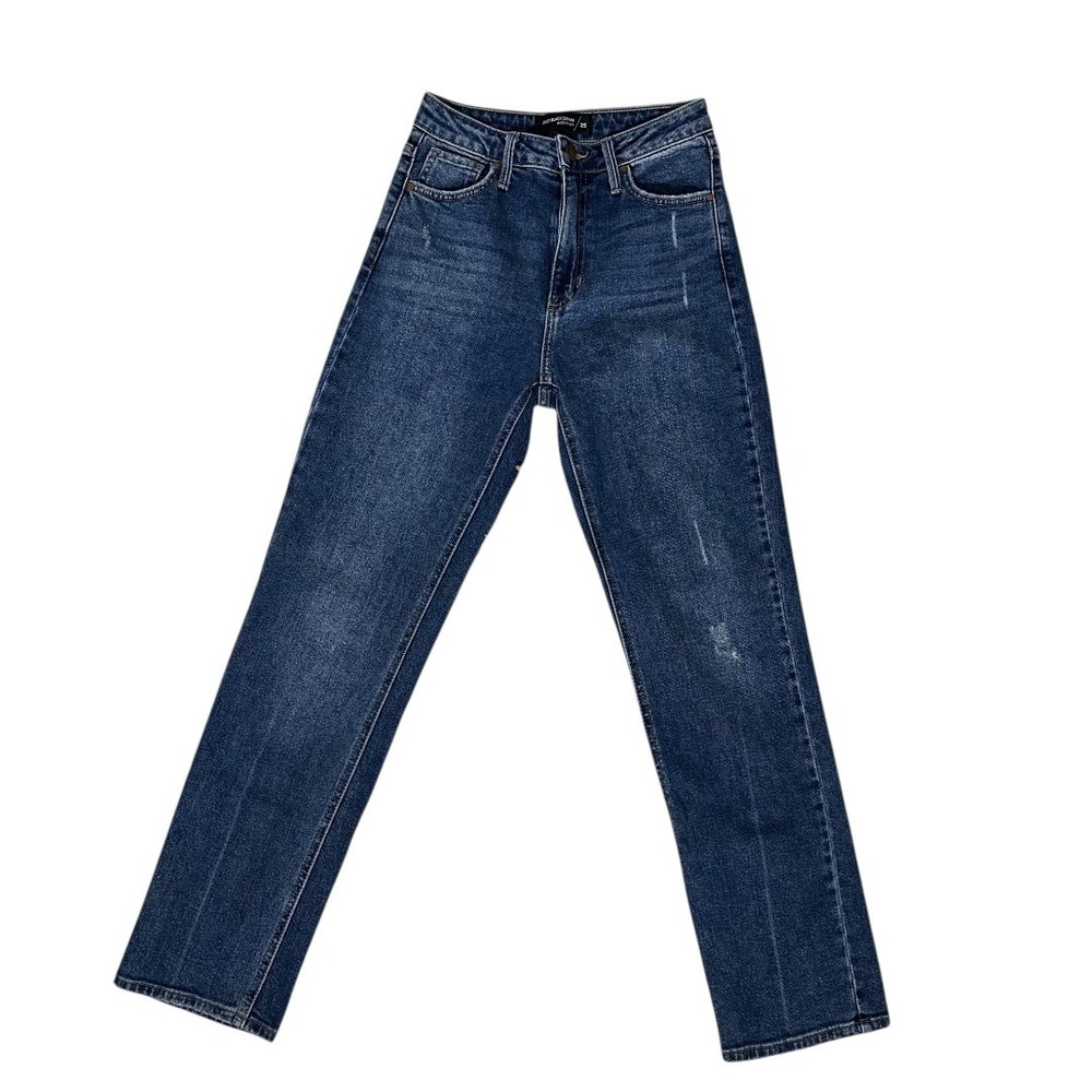 Just‎ Black Denim Jeans Women's Size 25 High Rise Straight Leg Blue Made in USA